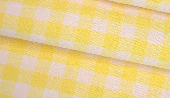 Washed Cotton Yellow & White Square